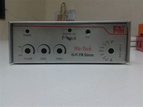 fm radio in metal box